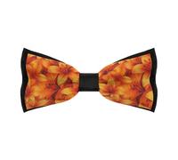 Colourful Orange Tiger Lily Floral Mens Classic Bow Ties Adjustable Length Printed Design Bowtie for Birthdays Valentine's Day Gifts