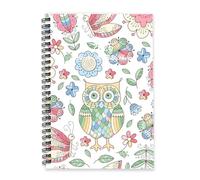Colourful Owl and Floral 2026 Journal Diary A5 To Do List Notebook Diary Organiser Mens Journal Planner 2026 for Project Week To View Monthly Year Planner with Dotted Line Note Page Slim