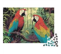 Colourful Parrot Jigsaw Puzzle Educational Puzzle Game Suitable for Home Decoration Relatively Difficult 500pcs (52x38cm)