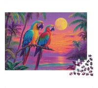 Colourful Parrot Jigsaw Puzzle Fun Educational Game Suitable for All The Family High Difficulty But Not Boring 500pcs (52x38cm)