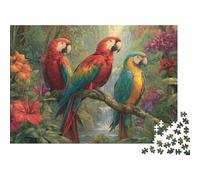 Colourful Parrot Jigsaw Puzzle Suitable for Adults And Children Creative Game Extremely Difficult Challenging to Complete 500pcs (52x38cm)