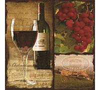 Colourful Party Lunch Napkins - Pack of 20 (Glass of Vino)