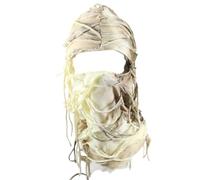 Colourful Patchwork Balaclava with Holes - Unisex Warm Neck Gaiter, Hip-Hop Funny Hood, Stylish and Unique Beanie Hat (UK, Alpha, One Size, Beige-Brown)