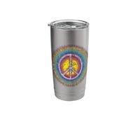 Colourful Peace Sign Distressed Hippie Colour 60s Stainless Steel Insulated Tumbler