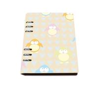 Colourful Penguins and Blue Hearts A5 Notebook, Pu Leather Notebooks A5, Lined Paper Work Notebook 180Pages/90Sheets, Workbook for Note Taking, School Book for Men, College Supplies Journal Diary