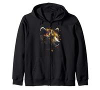 Colourful Polygon Bear - Zoo Art Animal Bear Zip Hoodie