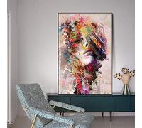 Colourful Portrait Abstract Graffiti Woman Posters and Prints Art Canvas Paintings Wall Art Pictures for Living Room Home Decor 50x70cm(20x28in) Frameless