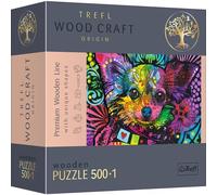 Trefl 20160 500+1 Teile, Wood Craft, unregelmäßige Formen, 50 Tierfiguren, modernes Premium Puzzle, Colourful Puppy