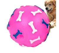 Colourful PVC Squeaky Dog Ball With Classic Bone Print Bite Resistant