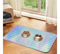 Colourful Rainbow Colour Hologram Holographic,Waterproof Pet Feeding Mat,PU Leather Placemats for Cat Dog Water Bowl,Food Mats,30x45cm