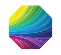 Colourful Rainbow Colours Leather Coasters Set Of 6 For Women Men For Various Cups, Tables & Home Decor, 4 In