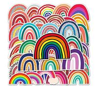 Colourful Rainbow Die Cut Stickers Decals for Laptops Phones Phone Case Consoles Walls Luggage Case Books (50 Stickers)