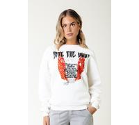 Colourful Rebel Bite The Dust Dropped Shoulder Sweater Off White size XS | Sweaters Outlet | Women | White XS