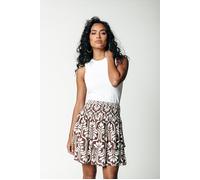Colourful Rebel Daphne Retro Flower Two Layer Mini Skirt Brown size M | Mini Skirts Outlet | Women | Brown M