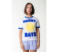Colourful Rebel Sunny Days Ringer Boxy Tee Standard White size S | Shirts Outlet | Women | White S