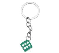 Colourful Resin Dice Charm Keyring Keychain (Teal)