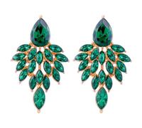 Colourful Rhinestone Statement Dangle Earrings,Fashion Dainty Crystal Drop Earrings Vintage Boho Shiny Leaf-shaped Flower Stud Earrings Wedding Jewelry Gifts for Women, Crystal, crystal