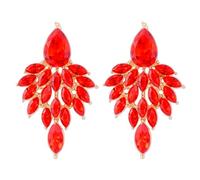 Colourful Rhinestone Statement Dangle Earrings,Fashion Dainty Crystal Drop Earrings Vintage Boho Shiny Leaf-shaped Flower Stud Earrings Wedding Jewelry Gifts for Women, Crystal, crystal