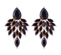 Colourful Rhinestone Statement Dangle Earrings,Fashion Dainty Crystal Drop Earrings Vintage Boho Shiny Leaf-shaped Flower Stud Earrings Wedding Jewelry Gifts for Women, Crystal, crystal