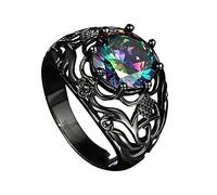 Colourful Ring Finger Jewellery Birthday Proposal Gift Bridal Engagement Party Ring Adapter Rings for Speakers, one size, Metal, No Gemstone