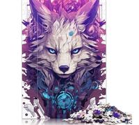 Colourful Robot Fox Art Jigsaw Puzzles for Adult 500 Pieces Difficult Puzzles Adult Jigsaw Puzzle Home Decoration Art Wooden Adult Puzzle 500pcs (52x38cm)