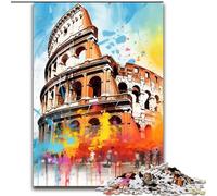 Colourful Roman Colosseum Jigsaw Puzzles for Teenagers, Stress Reliever Staycation Kill Time Enhance Love between Couples (50x75cm)