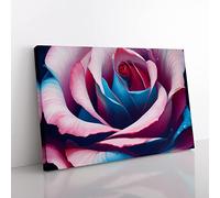 Colourful Rose Flower Vol.4 Canvas Wall Art Print Ready to Hang, Framed Picture for Living Room Bedroom Home Office Décor, 76x50 cm (30x20 Inch)