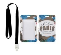 Colourful Roses Card Holder with Black Lanyard, Travel Card Holder, Vertical ID Cards Protector for Driver, Vertical Name Badges Protector for Teacher, Bus Driver Accessories Nurse Essentials Work