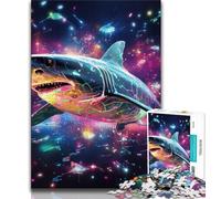 Colourful Shark Puzzles for Adults Teens 1000 Pieces,Stress Reliever Staycation Kill Time with Matching Poster And Trivia Sheet (38x26cm)