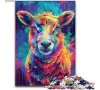 Colourful Sheep Paintings Puzzles 1000 Pieces for Teenagers, Challenging Game And Family Play Birthday Present, Gifts, Wall Art (26x38cm)