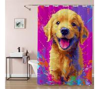 Colourful Shower Curtains for Bathroom 180 x 240 cm Extra Long Shower Curtain Yellow 3D Waterproof Polyester Fabric with Rings, Rustproof Eyelets, Weighted Hem, Quick-Drying Outdoor Garden Decor 9Q-44