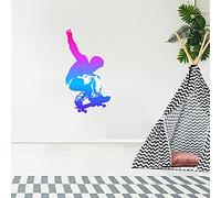 Colourful Skateboarder Trick Wall Sticker Decal Home Art Bedroom Mural (60cm Height x 35cm Width)