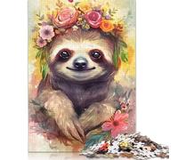 Colourful Sloth Baby Puzzle Challenging And Brainteasing 100% Recycled Cardboard Jigsaw Puzzle for Adult Children 1000pcs (75x50cm)