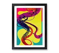 Colourful Snake Abstract Framed Print | A2 Black Framed Wall Art | Ready to Hang | Abstract Fantasy Picture | Living Room Bedroom Lounge Office