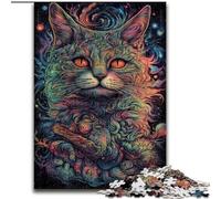 Colourful Space Cats 1000 Piece Jigsaw Puzzles, Challenging To Complete But Fun And Humorous Birthday Present, Gifts, Wall Art (26x38cm)