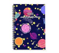 Colourful Space Planet Diary 2026 A5 To Do List Notebook 2026 Diary Calendar Pretty Notebooks for Women Planner for Workout Week To View Monthly Year Planner with Dotted Line Note Page Slim