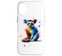 Colourful Splash Art Galago Galagos Case for iPhone 16 Plus