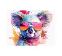 Colourful Splashart Koala In Glasses Chopping Board Warren Reed - Designer Multi One Size