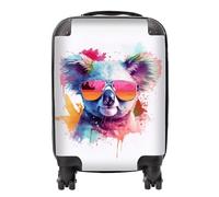 Colourful Splashart Koala in Glasses Suitcase - Lightweight Hard Case, TSA Lock, 4 Spinner Wheels