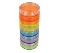 Colourful Stackable Pill Dispensing Tower - 5 Tablet Storage Compartments - Vibrant Coloured Plastic - Screw Together Compartments - Medication Disability Aid