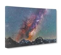 Colourful Stars Over Austria Canvas Print | Gallery Wrapped 30mm Frame Wall Art | 24x16 inches | Ready to Hang | Abstract Space Picture | Living Room Bedroom Lounge Office
