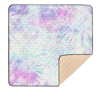 Colourful Tie Dye Large Non-Slip Baby Gym & Activity Mat for Indoor Outdoor Water Resistant Tummy Time Mat for Babies Infants Toddlers, 50'' x 50''
