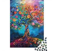 Colourful Tree of Life Puzzle 100% Recycled Cardboard Premium Cardboard Jigsaw Puzzle for Adult Children 300pcs (40x28cm)