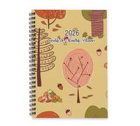 Colourful Trees 2026 Journal A5 To Do List Notebook Daily Notebook Womens Diary 2026 Diary and Journal for School Week To View Monthly Year Planner with Dotted Line Note Page Slim