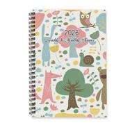 Colourful Trees 2026 Journal A5 To Do List Notebook Organiser 2026 Planner Men Diary And Journal for Homework Week To View Monthly Year Diary Planner with Dotted Line Note Page Slim