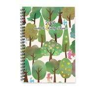 Colourful Trees 2026 Planner Diary A5 To Do List Notebook Calendar 2026 Diary for Men Planner Notebook for Business Week To View Monthly Year with Dotted Line Note Page Slim