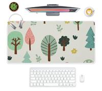 Colourful Trees Desk Mat Large Mouse Mat Gaming with Non-Slip Rubber Base Smooth Face Large Gaming Mouse Pad 90X40 cm Mousemat Office Accessories for Desk Gift Mousepad for School Home Office