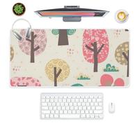 Colourful Trees Desk Mat Large Mouse Mat with Non-Slip Rubber Base Smooth Face Mouse Pad Gaming 80X30 cm Gaming Mousemat Office Accessories for Desk Gift Mousepads for School Home Office