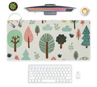 Colourful Trees Desk Pad Mouse Mats for Desk with Non-Slip Rubber Base Smooth Face Mouse Pad 80X40 cm Mousemat Decor Accessories Gift Gaming Mousepad for School Home Office Gaming