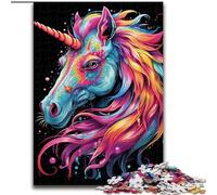 Colourful Unicorns Jigsaw Puzzles for Adults 1000 Piece Puzzles for Adults Erfect for Home Decor, Birthdays, Holidays, And Gifts size 50x75cm